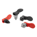 K2109 - 钢制或不锈钢 短型锁紧柱塞，带塑料偏心把手
