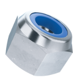 DIN 985 (ISO 10511) - FN 255 - 8, verzinkt blau - Sechskantmuttern, mit Klemmteil mit nichtmetallischem Einsatz, niedrige Form