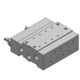 SS5X3-41P - Flanschversion, Kompakt-Mehrfachanschlussplatte/individuelle Verdrahtung/Flachbandkabel