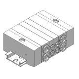 SS5X3-45 - Elettrovalvola a 3 vie/manifold modulare/montaggio su base/cablaggio individuale