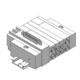 SS5X3-45F - 5/2-Wege-Elektromagnetventil / Kassettenversion / Flanschversion / D-Sub-Stecker