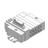 SS5X3-45P - Elettrovalvola 5 vie / Manifold modulare / Montaggio su base / Cavo piatto