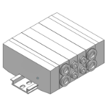 SS5X5-45 - Elettrovalvola a 5 vie / Manifold modulare / Montaggio su base / Cablaggio individuale