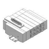 SS5X5-45F - 5 Port Solenoid Valve / Stacking Manifold / Base Mounted / D-Sub Connector