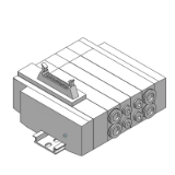 SS5X5-45P - Electrodistributeur 5/2/Embase associable/Monté sur embase/Câble plat