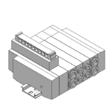 SS5X5-45T - Elettrovalvola a 5 vie / Manifold modulare / Montaggio su base / Blocco terminale
