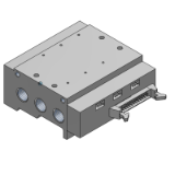 SS5X7-42P - 5/2-Wege-Elektromagnetventil / Aluplatte / Flanschversion / Flachbandkabel / Gemeinsame externe Pilotluft