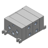 VV5FS4-10 - 5 Port Solenoid Valve / Base Mounted / Non Plug-in - DIN connector