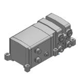VQC1000-S - Montaje en placa base / Unidad tipo plug-in Transmisión en serie: EX250 Tipo integrado (I/O)