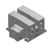 VV5QC41-S-BASE - Base Mounted Plug-in Manifold: For EX500 Gateway-type Serial Transmission System/Base