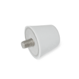GN 256 - Silicone buffers with threaded stud, blunt conical shape, Inch