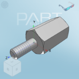 RBG01_06 - Hexagonal pillar¡¤One end external thread one end internal thread type¡¤External thread length designation type