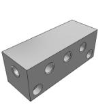 kac22 - Connecting block for air pressure, I-shape, end face penetration, and spacing type