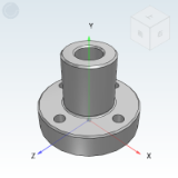 J-OBK41_46 - Aluminum plastic sliding bearing/Round flange type/Methodic blue/Precision